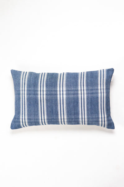 Vintage Light Washed Denim Striped Pillow