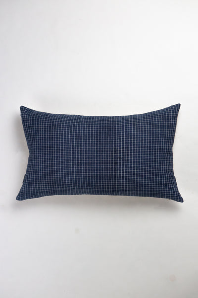 Vintage Indigo Denim Small Checkered Pillow
