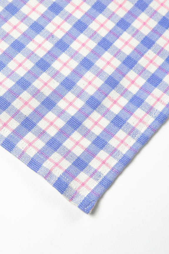 Sofia Plaid Runner in Periwinkle Blue and Pink