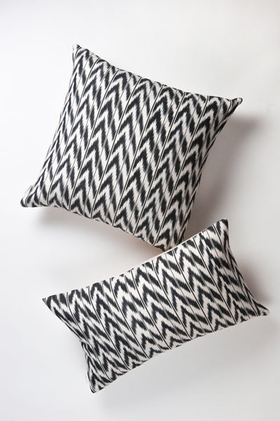 Toto Black + White Ikat Pillow