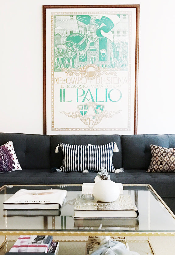 Antigua Pillow - Dark Teal Blue