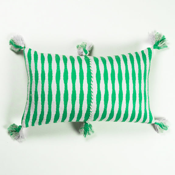 Antigua Pillow - Kelly Green Stripe