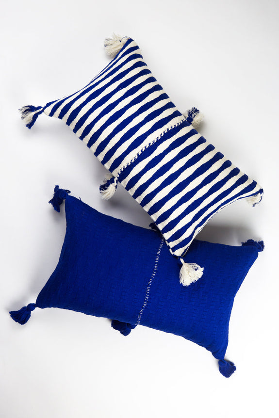 Antigua Pillow - Royal Blue Stripe