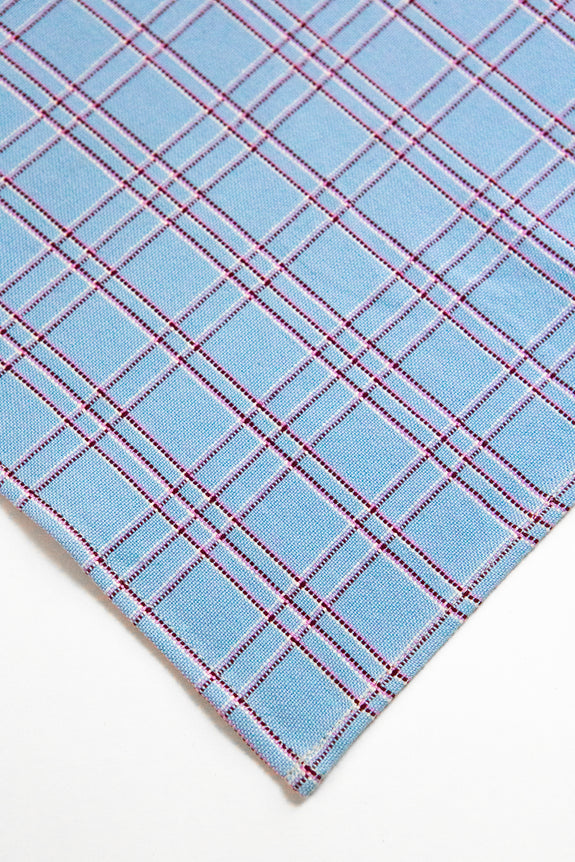 Chiapas Plaid Light Blue Cocktail Napkins Set of 4