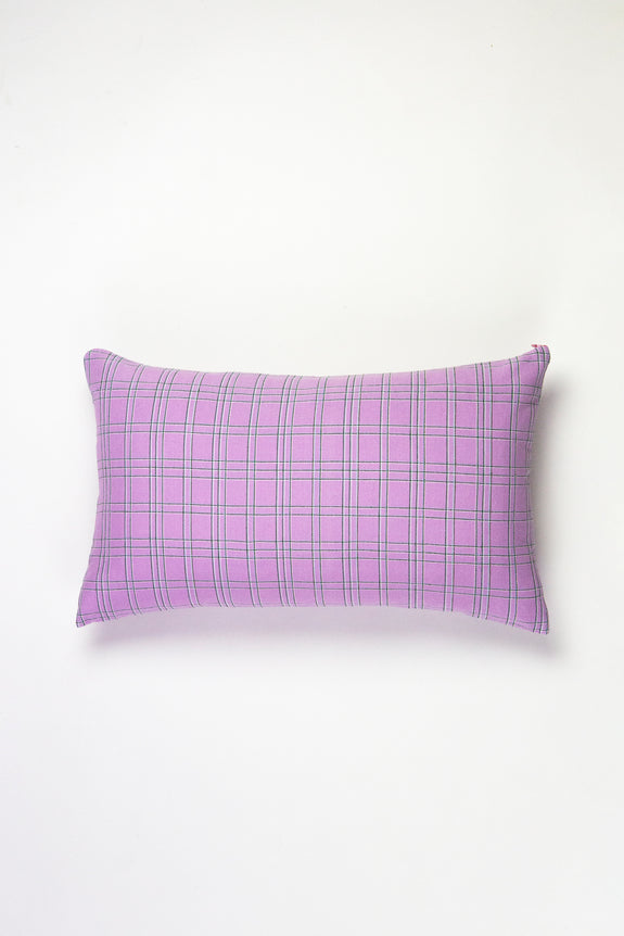 Backordered: Chiapas Plaid Lilac Pillow 12" x 20"
