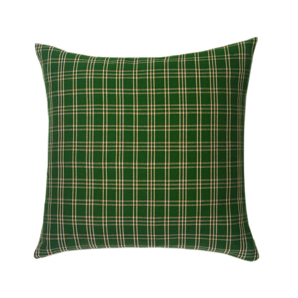 Chiapas Plaid Forest Green Pillow 20" x 20"
