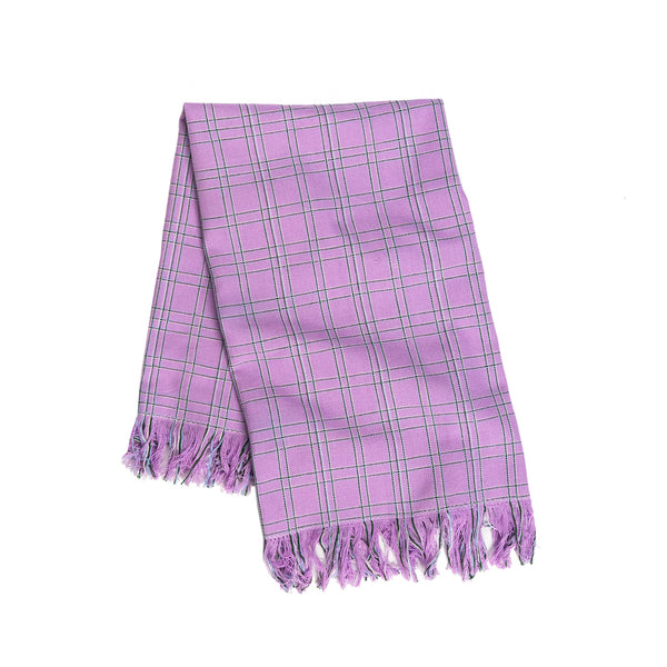 Chiapas Plaid Lilac Kitchen Towel