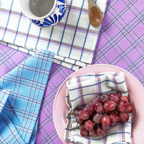 Chiapas Plaid Light Blue Napkins