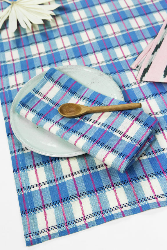 San Andres Gingham Blue & White Napkins