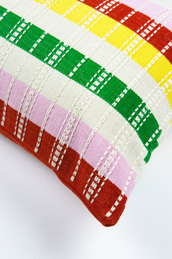 Santiago Rainbow Grid Pillow - 12" x 20"