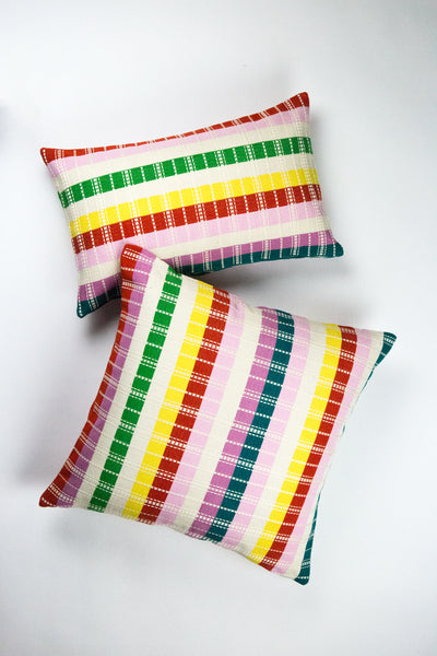 Santiago Rainbow Grid Pillow