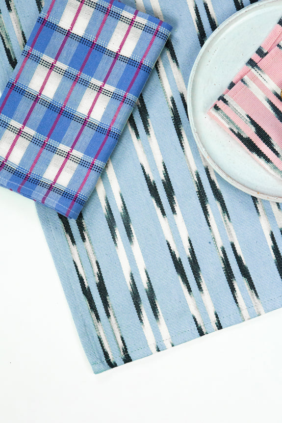 San Andres Gingham Blue & White Napkins