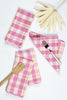 Abigail Plaid Dinner Napkin in Bubblegum - Archive New York