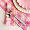 Backordered: Abigail Plaid Party Napkin in Bubblegum and Peach - Archive New York