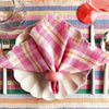 Backordered: Abigail Plaid Party Napkin in Bubblegum and Peach - Archive New York