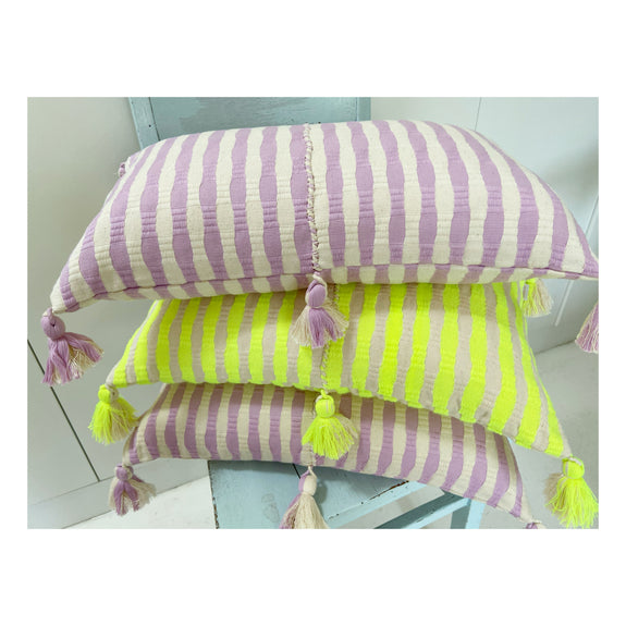Backordered: Antigua Pillow - Light Lavender Stripe