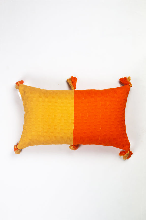 Antigua Pillow - Tangerine Colorblocked