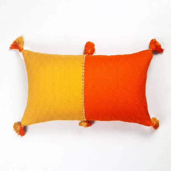 Antigua Pillow - Tangerine Colorblocked