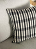Cecilia Black and Ivory Striped Plaid Pillow - Archive New York