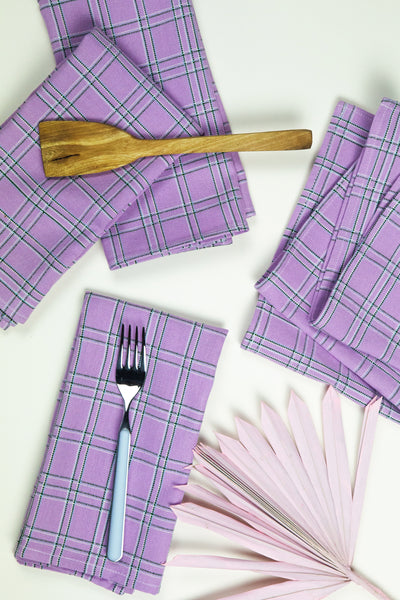Chiapas Plaid Lilac Napkin