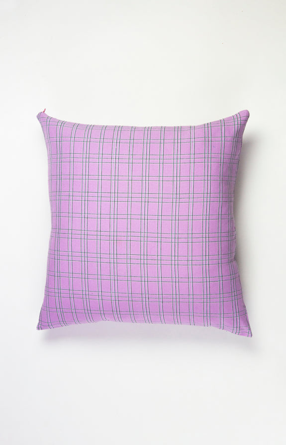 Chiapas Plaid Lilac Pillow