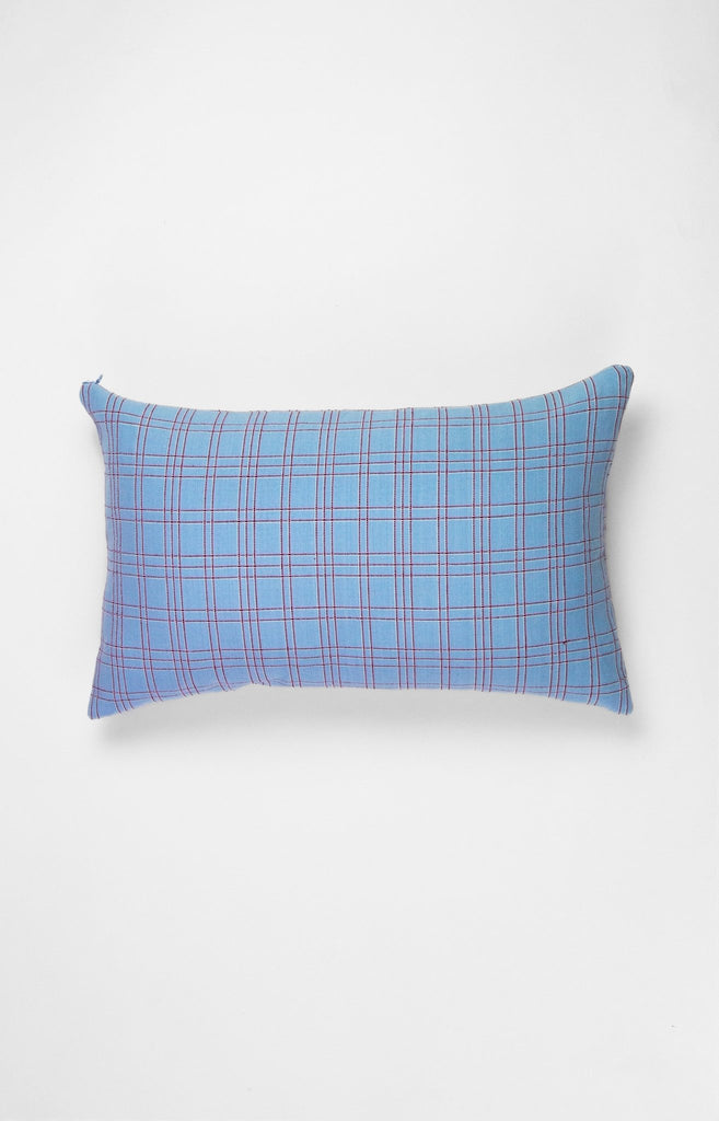 Chiapas Plaid Light Blue Pillow - Archive New York