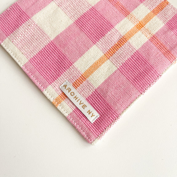 Abigail Bubblegum and Peach Plaid Coasters