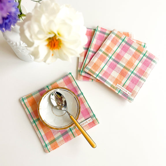 Marguerite Plaid Coasters