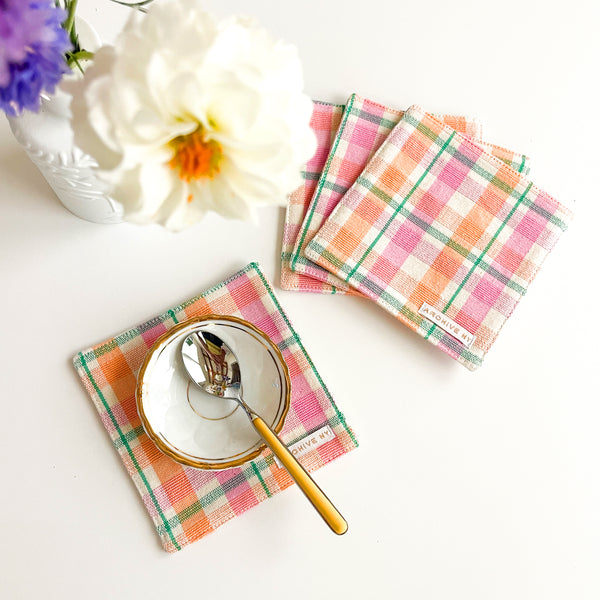 Marguerite Plaid Coasters