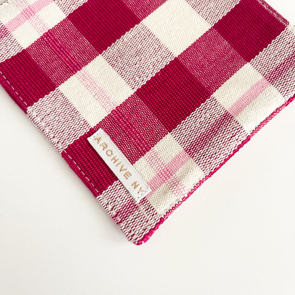 Abigail Cranberry Plaid Coasters