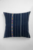 Vintage Indigo Denim with Embroidered Stripe Pillow - Archive New York