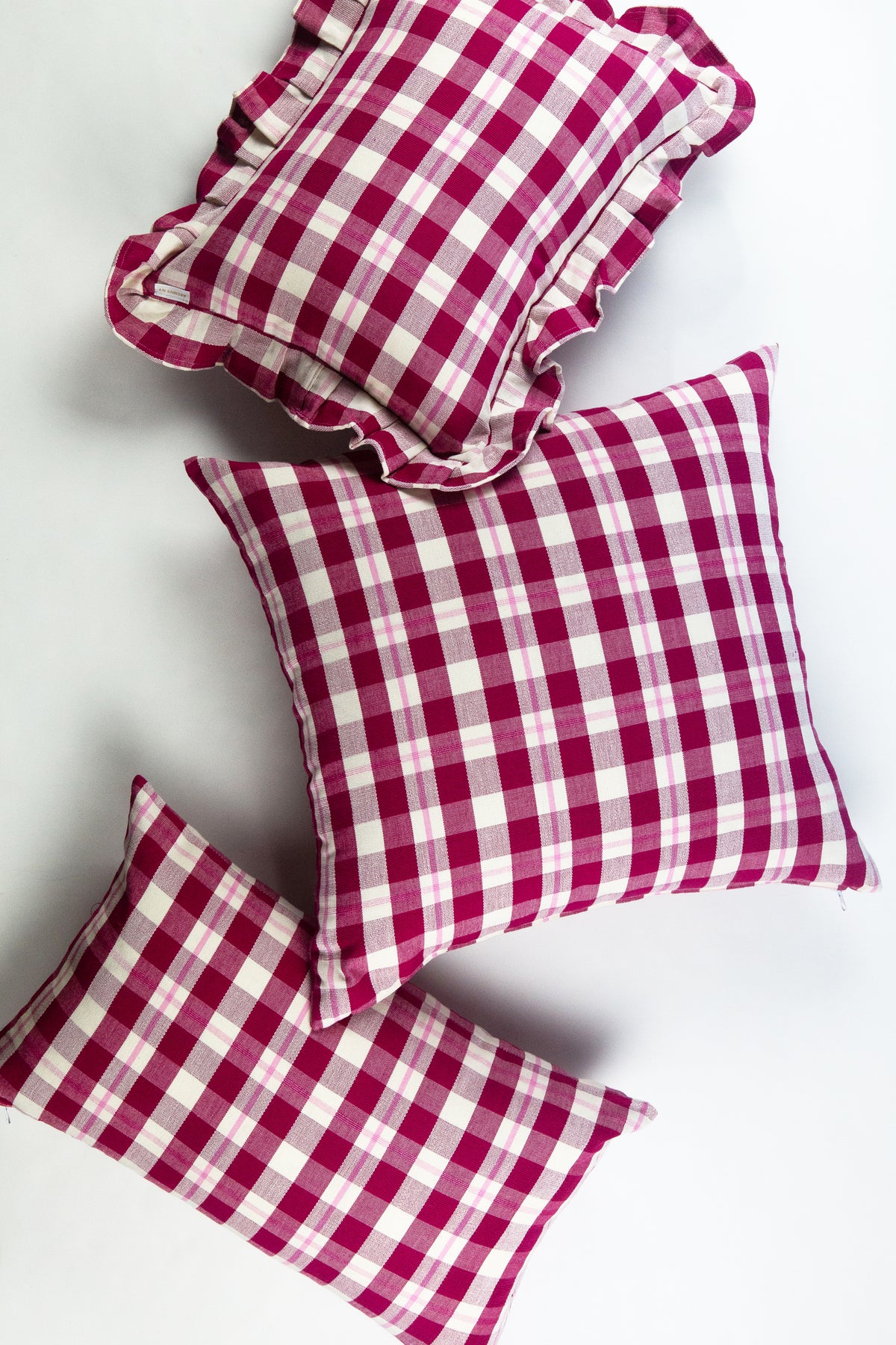 Abigail Cranberry Plaid Pillows – Archive New York