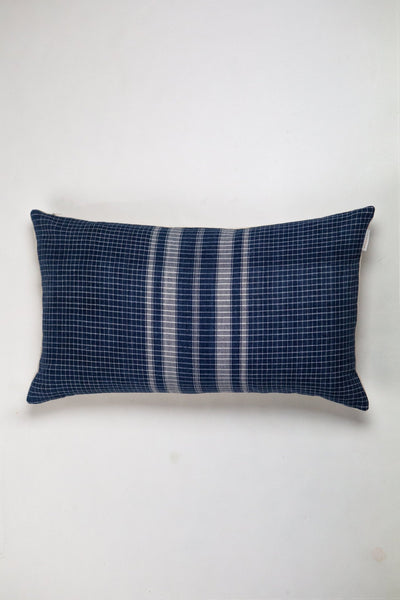 Vintage Indigo Denim Gingham Pillow - Archive New York