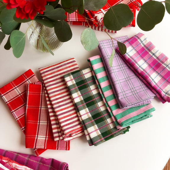 Camila Plaid Cocktail Napkins