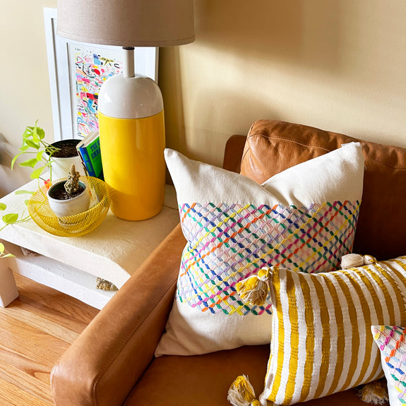Antigua Pillow - Ochre Striped