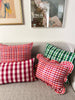 Abigail Cranberry Plaid Pillows - Archive New York