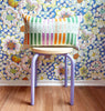 Vintage Ikat Mint Green, Orange & Magenta Stripe Pillow - Archive New York