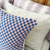 Checkered Blue and Pink Brocade Pillows - Archive New York