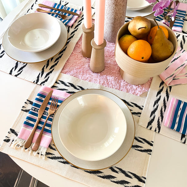 Toto Palm in Cream and Grey Ikat Placemat