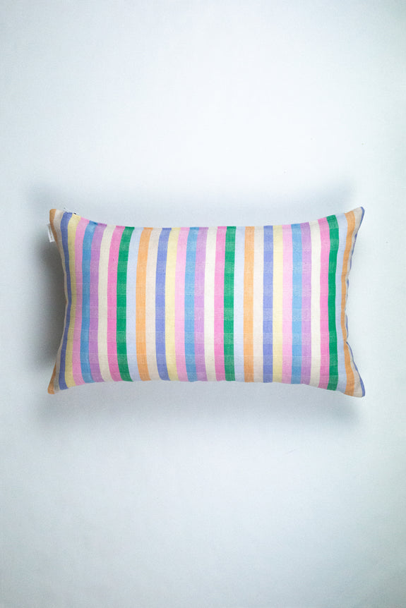 Maxine Ruffle Rainbow Stripe Pillow