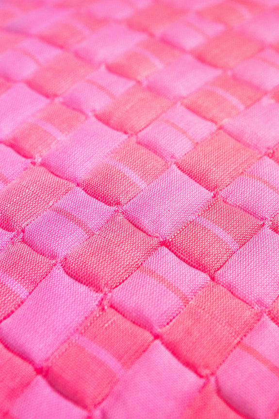 Suzani Quilted Pillow - Neon Pink