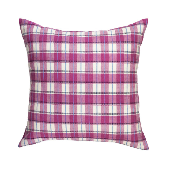 San Andres Gingham Pink & White Pillow