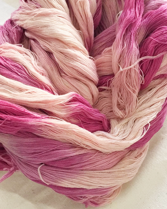 Pink Natural Dyed Shibori Tassel Square Pillow