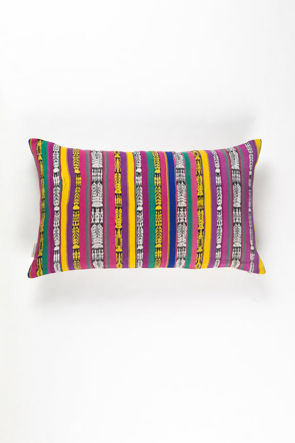 Vintage Rainbow Ikat Pillow - 12" x 20"