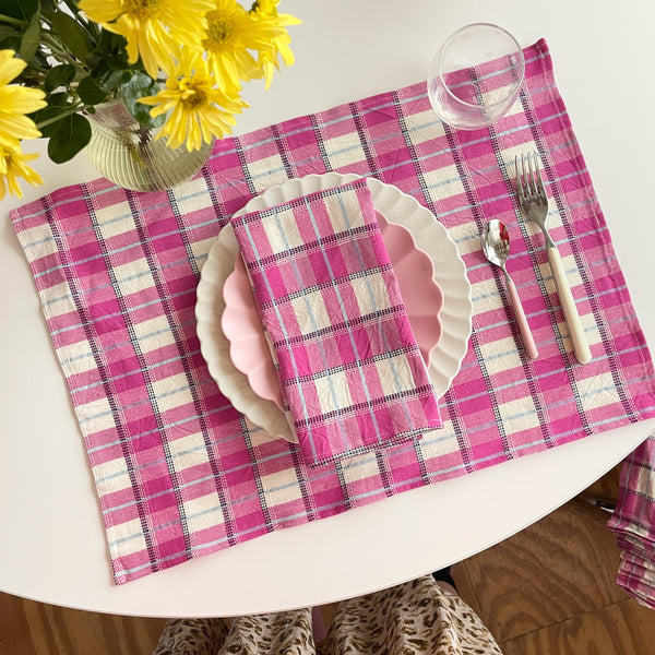 SAMPLE SALE 2025 - San Andres Pink Plaid Placemats