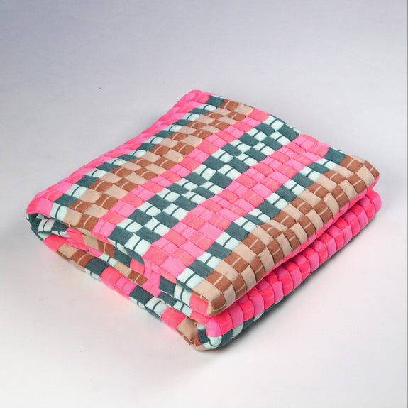 Quilted Suzani Throw Blanket - Multi