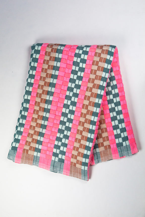 Quilted Suzani Throw Blanket - Multi