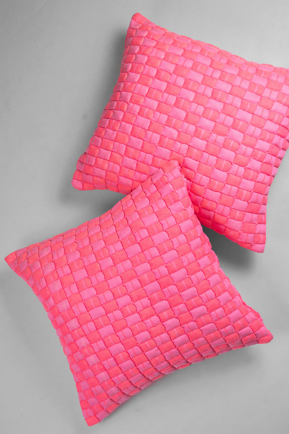 Suzani Quilted Pillow - Neon Pink