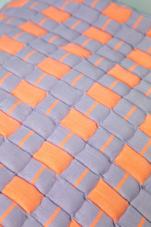 Quilted Sujani Throw Blanket - Lilac and Orange