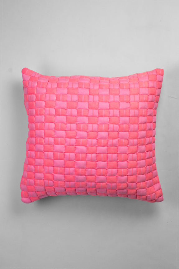 Suzani Quilted Pillow - Neon Pink